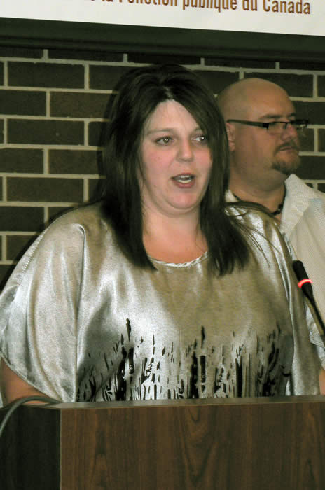 Photo of Meraiah addressing the PSAC National Board of Directors