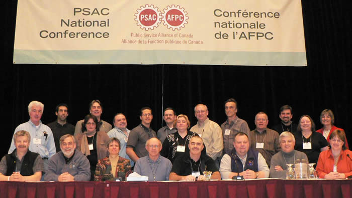 Photo of the Agriculture Union delegation at the 2007 PSAC National Health and Safety Conference
